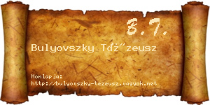 Bulyovszky Tézeusz névjegykártya